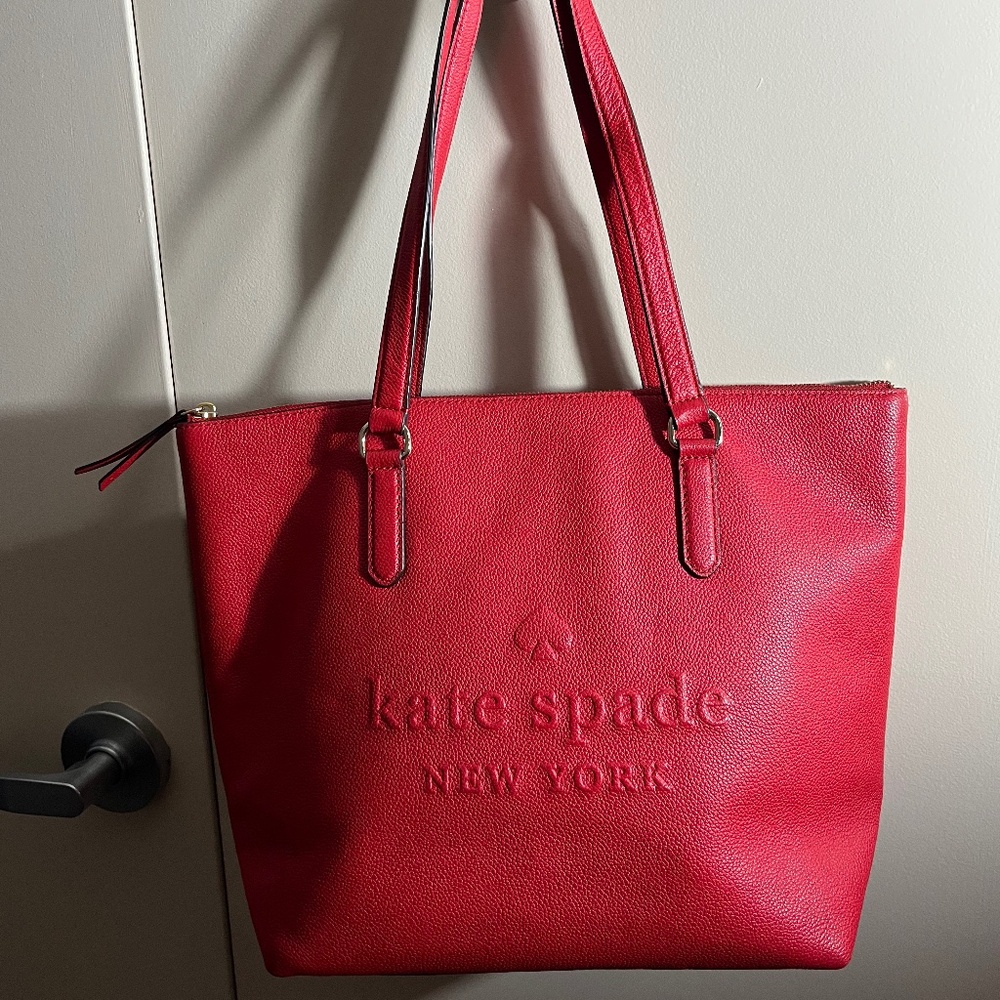 Kate Spade Red Leather Tote Bag EXCELLENT CONDITION LIKE NEW!!